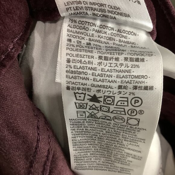 Levi's Wedgie Skinny High Rise Purple Soft Touch Pants Size 6/W28 w/Pockets NEW - Picture 8 of 9